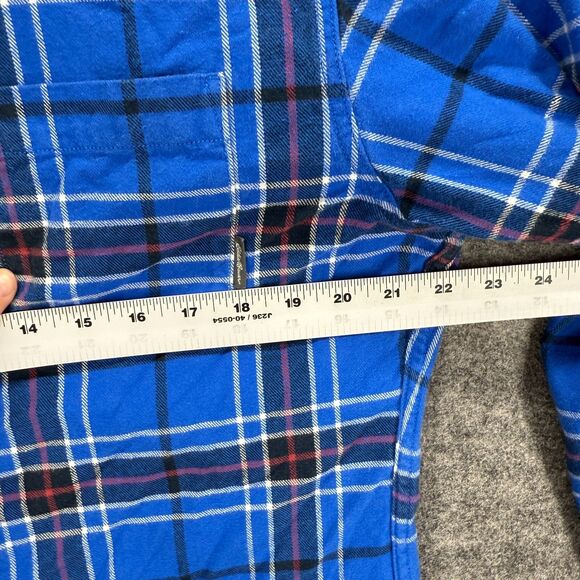 Eddie Bauer Shirt Men M Medium Blue Plaid Button Up Collared Long Sleeve Classic - Picture 5 of 8